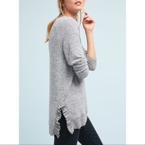 Anthropologie POSTMARK ~ Large Ruffled Hem Crew Pullover